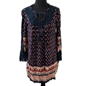 Velzera Boho Lace Mini Dress Size S